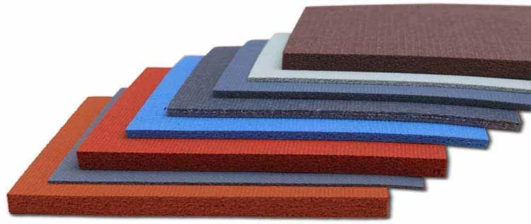 an image of the various material options of the hydroseal gasket of various colors and thicknesses